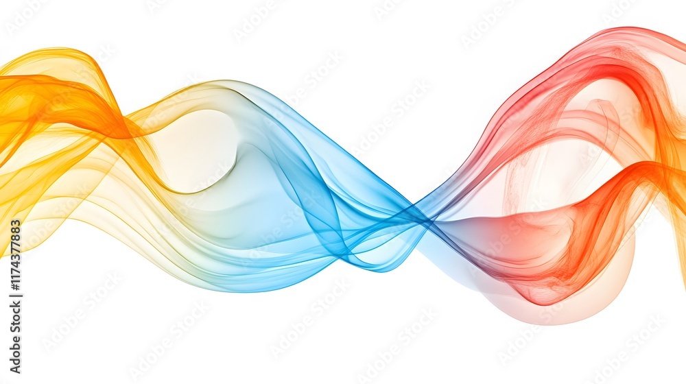 Poster dynamic flow of colorful waves abstract art digital design vibrant environment artistic perspective 