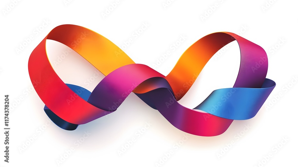 Aufkleber dynamic colorful ribbons abstract art digital design creative studio close-up visual flow and vibran
