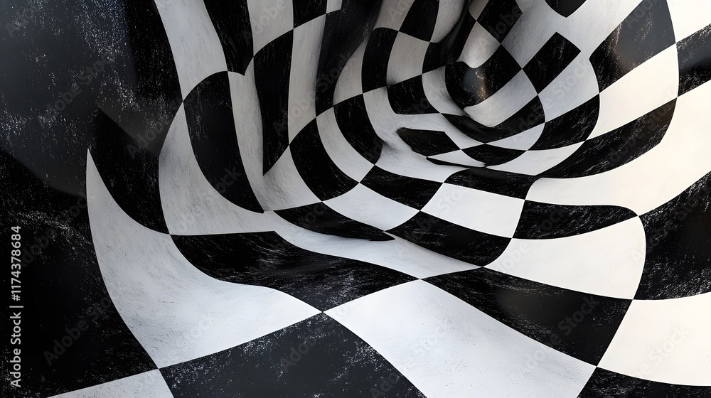 Poster dynamic optical illusion tunnel abstract space digital art surreal environment perspective view visu