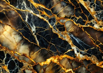 Vintage Marble Golden Black Photography AI Art,  Luxury Marble,  Golden Black Design