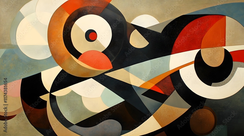 Poster dynamic abstract art composition gallery display digital artwork modern environment artistic viewpoi