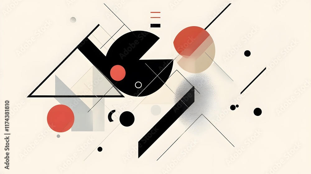 Aufkleber dynamic abstract shapes and patterns digital art modern design creative space vibrant colors artisti
