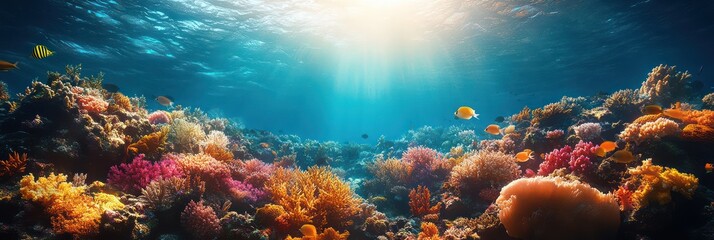 Obraz premium Vibrant Underwater Coral Reef Ecosystem