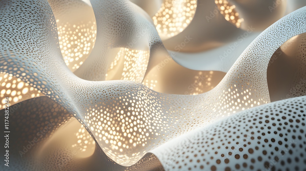 Poster ethereal light flowing through abstract wave patterns digital art 3d render modern design close-up v