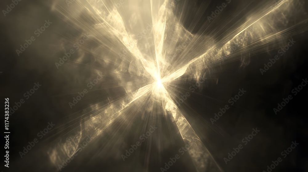 Poster radiant light burst abstract concept digital art dark background dynamic view visual energy