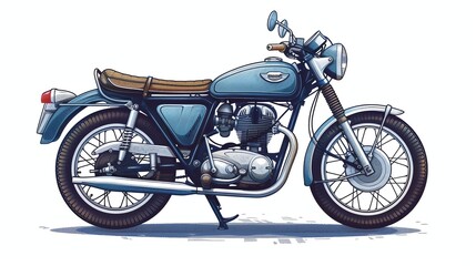 Fototapeta premium A vintage motorcycle illustrated in a cartoon style.