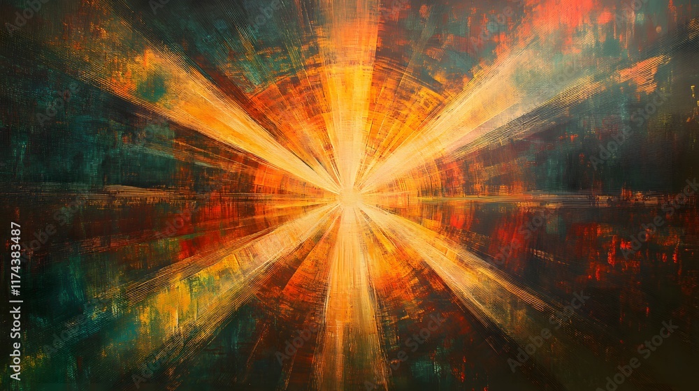 Poster vibrant light explosion abstract art digital creation colorful environment artistic viewpoint visual