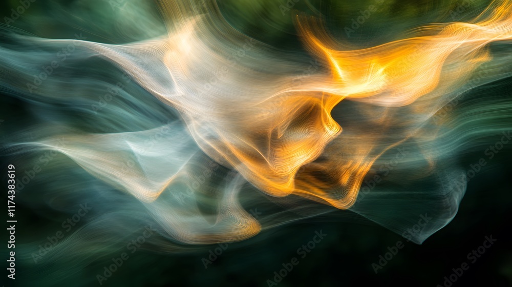 Poster dynamic flowing abstract colors nature digital art ethereal depth artistic perspective visual concep