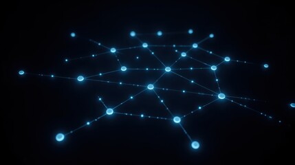 Blue Abstract Network Visualization on Dark Background