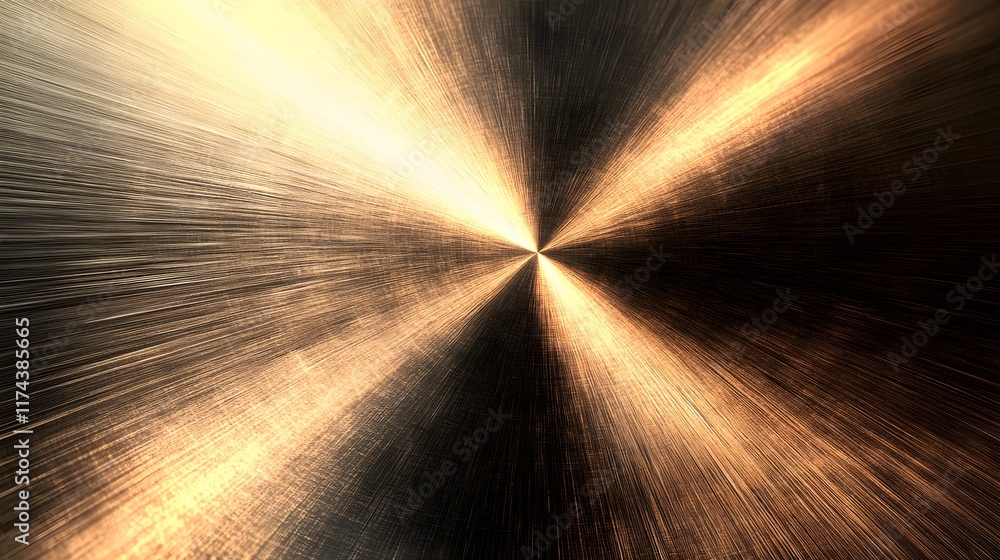 Poster dynamic golden beam effect abstract space digital art modern design close-up view visual impact and 