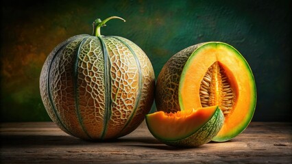 Juicy Cantaloupe & Japanese Melon Quarter: Summer Fruit Still Life Photography
