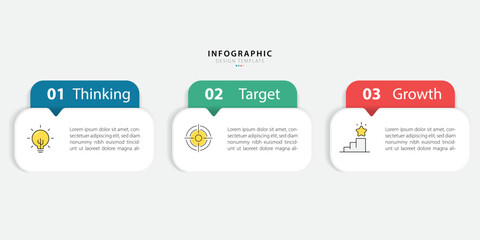 Business infographic template. 3 Step timeline journey. Process diagram, 3 options on white background, social media post, Infograph elements vector illustration.