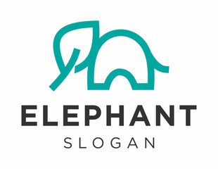 The logo design is about Elephan and was created using the Corel Draw 2018 application with a white background.