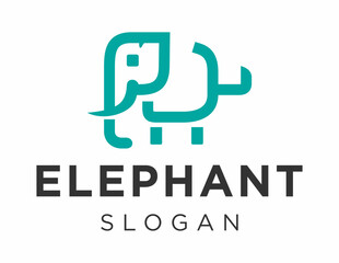 The logo design is about Elephan and was created using the Corel Draw 2018 application with a white background.