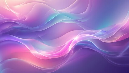 Naklejka premium Soft and fluid gradient waves in vibrant hues of purple, pink, and blue, perfect for digital artwork, presentations, or website banners.