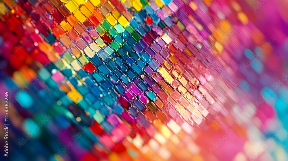 Poster vibrant colorful mosaic patterns abstract art digital artwork creative environment close-up view vis