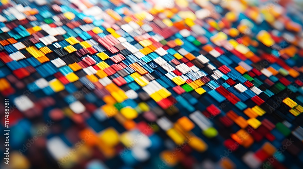 Poster vibrant color patterns abstract art installation digital artwork studio environment close-up view cr