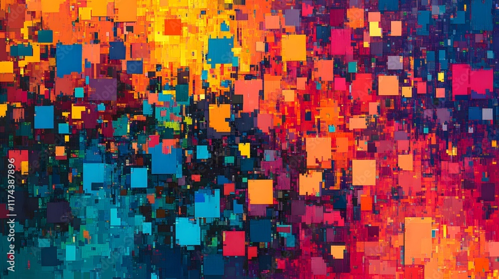 Aufkleber vibrant abstract art composition digital creation colorful geometric patterns modern environment art