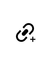 Free Add link illustration with black stripes on a white background