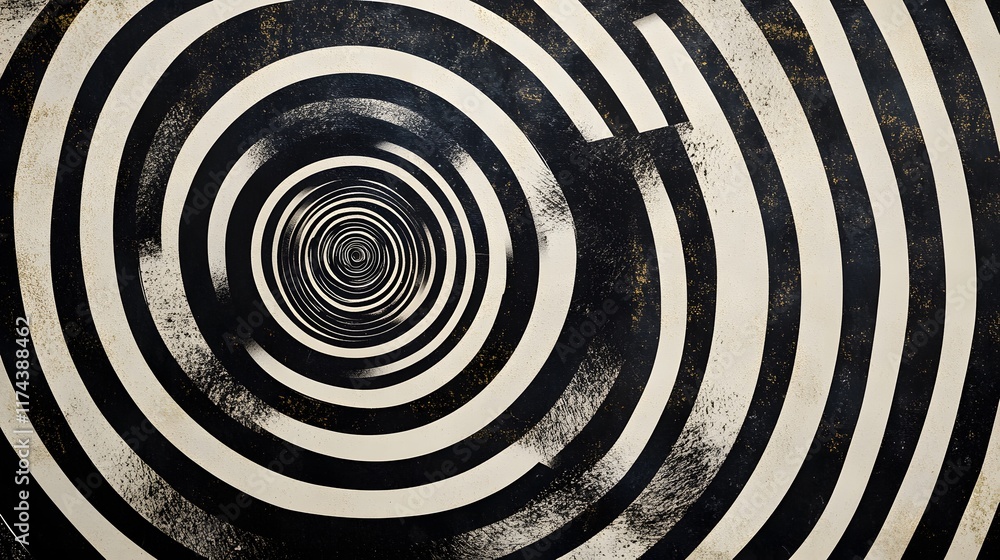 Poster spiraling patterns in black and white art abstract design visual creation artistic environment top-d