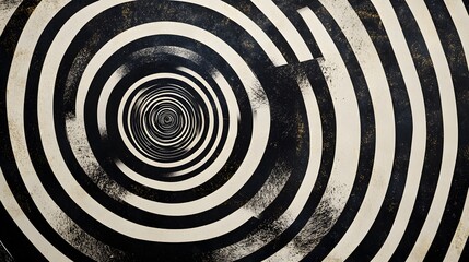 Naklejka premium Spiraling patterns in black and white art abstract design visual creation artistic environment top-down view optical illusion