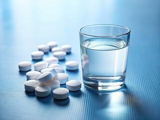 Medication Management: Pill Cutter, Water, & Dosage Cups - Healthcare, Pharmacy, Medicine, Health