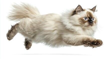 Obraz premium Majestic Cat in Mid-Air Leap