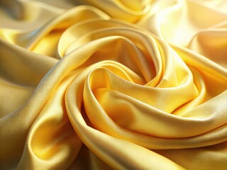 Obraz premium Pale Yellow Wrinkled Fabric Banner, Bokeh Background, Wavy Texture, Soft Focus Photography