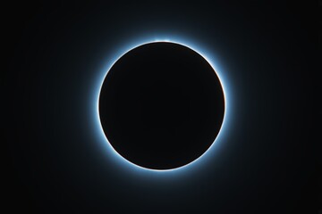 a close up of a black eclipse with a bright blue light