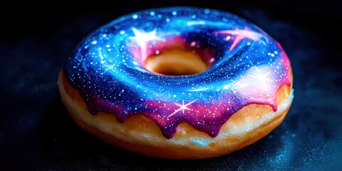 Obraz premium Donut with a galaxy design on it
