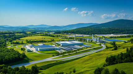 Industrial Complex nestled in a Green Mountain Valley