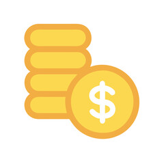 Gold Dollar Coin Clipart for Digital and Print Use"