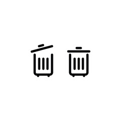 trash bin flat design icon logo