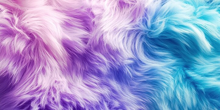 Purple, pink, and blue fur with a blue stripe