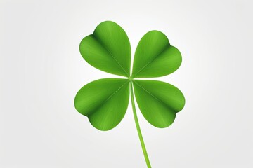 there is a four leaf clover that is green and has a stem