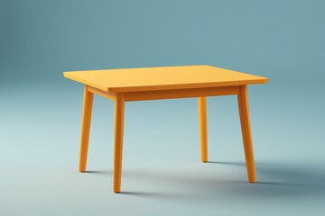 Fototapeta premium there is a small table with a yellow top on a blue background