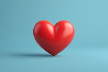 a close up of a red heart on a blue background