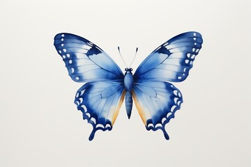 Fototapeta premium there is a blue butterfly with white spots on its wings