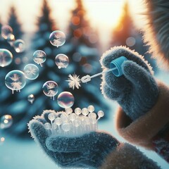Blow soap bubbles in freezing temperatures and watch as they cry