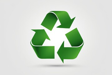Obraz premium a close up of a green recyclet symbol on a white background