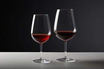 there are two wine glasses sitting next to each other on a table