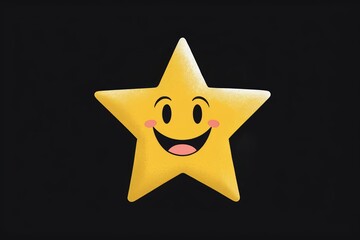 there is a yellow star with a smiley face on it