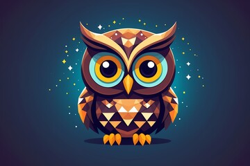 Fototapeta premium there is a cartoon owl with big eyes and a star in the background