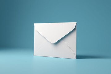 a close up of a white envelope on a blue surface