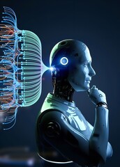 A processor on a circuit board with pulsating neon lights gives a sense of dynamic energy flow. 8k resolution image Generative AI image.