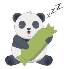 Cute Animal Panda Character with Cartoon Design Concept. Vector Illustration