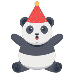 Cute Animal Panda Character with Cartoon Design Concept. Vector Illustration