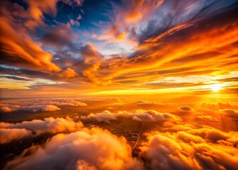 Obraz premium Abstract Aerial Orange Gradient: Sunset Sky Texture Background