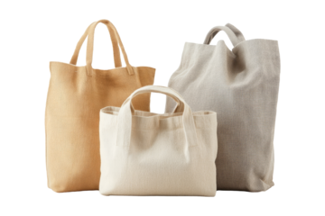 Eco-friendly bags collection studio product photo isolated