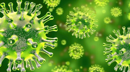 Highly Detailed and Realistic Close-Up of Norovirus Particles Under Microscope, Emphasizing Structural Complexity and Texture